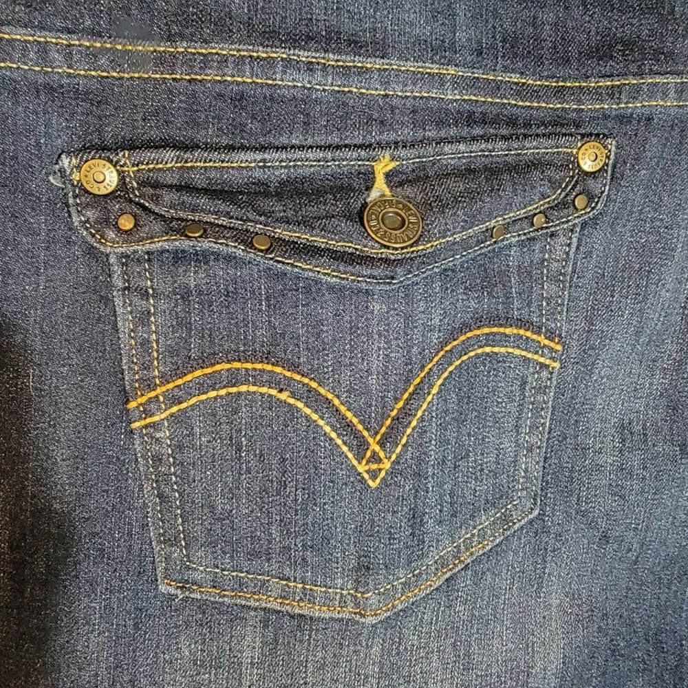 Levi's 515 Womens Denim Boot cut Jeans stretch Size 14 L Pocket Accents NWOT - Picture 3 of 6